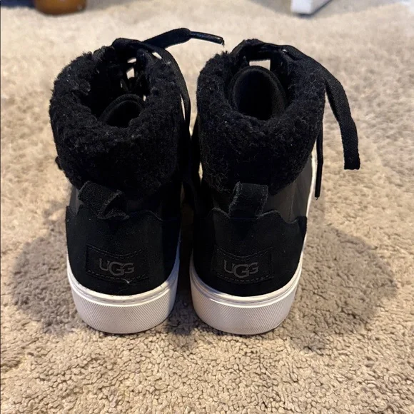 UGG Black and Cream High-Top Sneakers - Picture 2 of 4